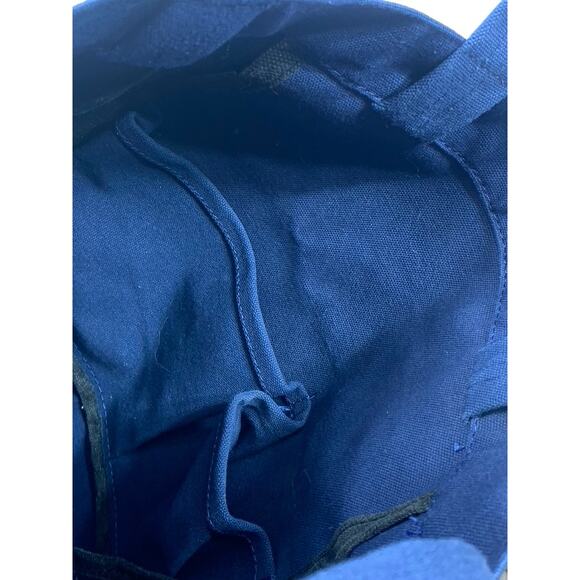 MONACLE Unisex Navy Blue Logo Snap-Button Canvas Shoulder/Handbag - Picture 8 of 13